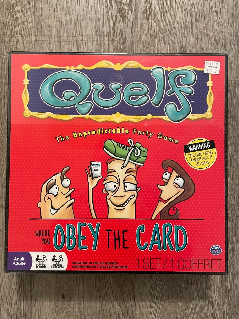 Quelf Y2K Party Board Game Spin Master Retro Adult Trivia Silly Game